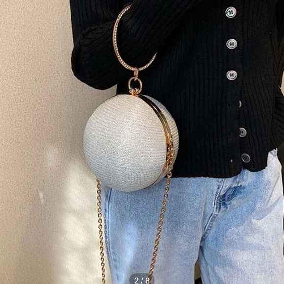 Mini Rhinestone Glitter Circle Bag - Picture 1 of 10